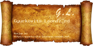 Gyurkovits Leonárd névjegykártya
