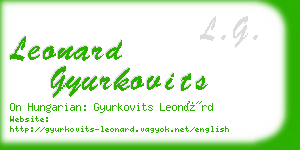 leonard gyurkovits business card